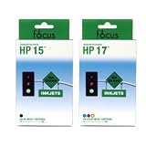 Remanufactured HP 15 & 17 Ink Cartridges Combo 2-Pack: 1 Black / 1 Color