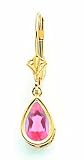 14k 8x5mm Pear Pink Tourmaline leverback earring XLB103PT