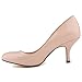 Zbeibei Women's Round-Toe Slender Leather Mid Heels Work Court Pumps