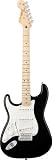 Fender Standard Stratocaster®, Left Handed Electric Guitar, Black, Maple Fretboard