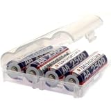 7dayshop Rechargeable Ni-Mh Battery - AA Size (2500mAh) - Pack of 4 in Storage Case