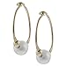 14K Goldfill Hoop with Faux Pearl Earrings title=