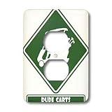 Mark Grace SCREAMNJIMMY Golf - DUDE CART green diamond 1 - Light Switch Covers - 2 plug outlet cover