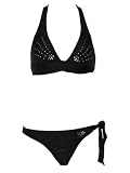 Guess Black Halter Retro Bikini w/Rhinestones S