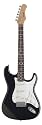 Stagg Standard E-Gitarre Schwarz mit weißem Pickguard