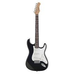 Stagg Standard E-Gitarre Schwarz mit wei�em Pickguard