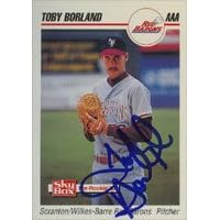 Toby Borland, Scranton/W-B Red Barons - Phillies Affiliate, 1992 Skybox Pre-Rookie Autographed Card