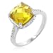 Gemstone CZ Rings - Cushion Cut Yellow CZ Ring