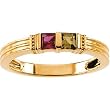 14K Yellow or White Gold Mother's Ring - 2 Stone