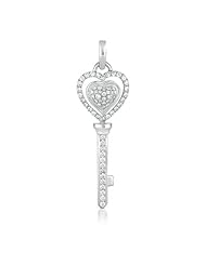 14K White Gold 0.63cttw Round Diamond Pendant