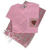 Women's pink plaid PJ's Labrador Chocolate
