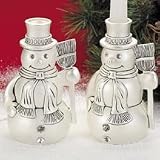 Godinger SNOWMAN CANDLE HLDR PR. W/STON
