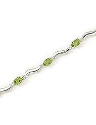 14kt Yellow Gold Oval Peridot and Diamond Bracelet