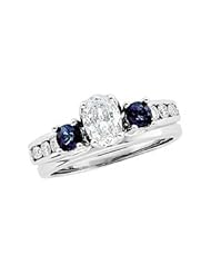 14K White Gold 1/5 Ct Tw & Sapphire Bridal Enhancer