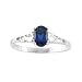 Sterling Silver 6 x 4 MM Oval Shaped Imitation Sapphire Teen's Ring