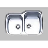 834U, Oliveri Undermount Double Basin Kitchen Sink - Stainless Steel