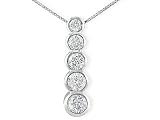 1 ctw Diamond Journey Bezel Pendant in 14K White Gold