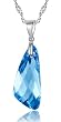 Arco Iris Aquamarine Wing Swarovski Elements Crystal Pendant Necklace W. 18k White Gold Plated Chain - 2025401