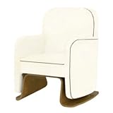 Nurseryworks Cole Glider in Ecru with Mocha Piping and Light Legs