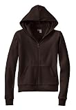 NEW District Threads - Ladies Velour Fitted Full Zip Hoodie Dark Cocoa-2X