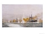 Hms Lion Leads the Battle- Cruisers into the Fray at the Battle of Jutland by Wyllie William Lionel, giclee print, 16 x 12