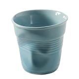 Revol Froisses 6.25 oz. Crumpled Cappuccino Tumbler, Caribbean Blue