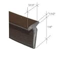 Brown Shower Door Vinyl T Sweep and Drip Seal - 7 ft long