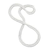 7-7.5mm 100″ Endless White Freshwater Pearl Necklace “A”