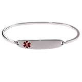 Medical ID Bangle Bracelet