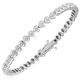 Forzieri 18K White Gold and Diamond Heart Tennis Bracelet