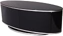 S&C ZIN502610/BKI 60&deg; Rotation Remote Friendly Beam Thru Glass  Door High Gloss Piano Black 26"-52" LCD/Plasma/LED Oval  Cabinet TV Stand