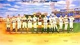 Detroit Tigers All-Time Team Limited Edition Lithograph Ty Cobb (OF) Charlie Gehringer (2nd Base) H