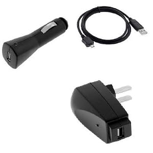 USB Data Cable + USB Car Charger + USB Home Travel Charger for HTC Google Nexus One 1 Smartphone
