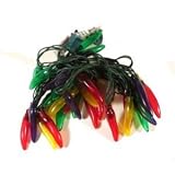 Chili Pepper 35 Light String - Crystal Red, Yellow, Green, Purple