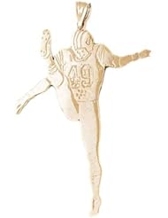 Dazzlers Solid 14k Gold Football Player Charm Pendant Available in three colors from jewelsberry (weights: 3.1 grams only)