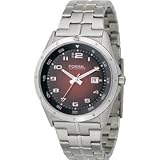 Fossil Men's AM4159 Degrade Stainless Steel Red Dial Watch