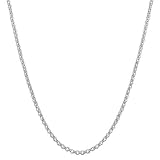 Basic 925 Sterling Silver Rolo Chain Necklace