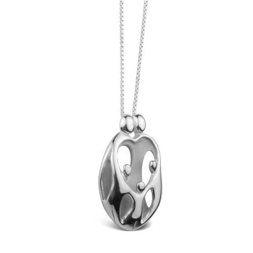 Loving Family(R) Small Sterling Silver 2Parent/3Child Pendant