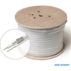 Steren 500' RG-6 Coaxial Cable With Ground Wire - White