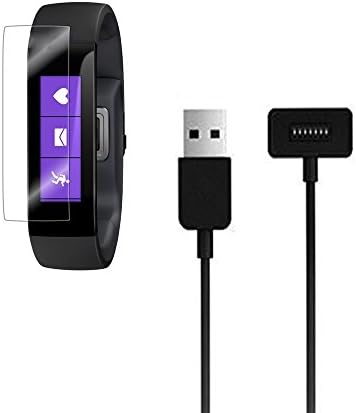 Emideals USB Charging Cable Charger Dock Cradle Plus Screen Guard Protector Plus Cleaning Cloth for Microsoft Band Fitness Tracker Smartwatch Health Monitor