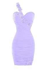 Cocktail Sheath One Shoulder Chiffon/Polyester Ruched Lace Crinkled Sweetheart Party Dress/Wedding Dress/Mini Dress 