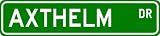 AXTHELM Street Sign ~ Personalized Family Lastname Sign ~ Gameroom, Basement, Garage Sign Novelty** METAL ALUMINUM
