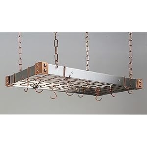 Rogar Series 4700 Pot Rack : Stainless Steel Rectangle with Metal Accents