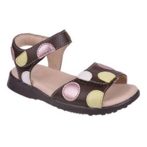 Pediped Flex Giselle Toddler Girl Polka Dot Sandals Brown Leather