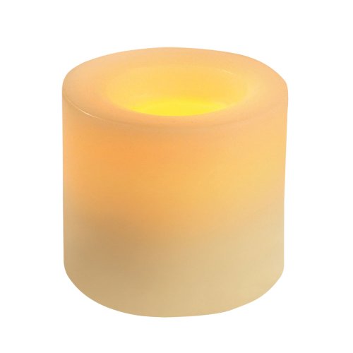Inglow CGT54300CR01 Flameless Round Pillar Vanilla Scented Candle with