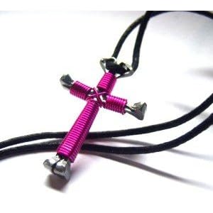 Disciples Cross Necklace - Hot Pink (Fuschia)