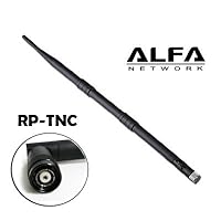 Alfa 9dBi WiFi Booster RP-TNC High-Gain Screw-On OMNI-Directional Swivel Antenna for Cisco - Airsinglet 350 Series Wireless Bridge, Airsinglet 1200 Series Access Point with Removable Antenna, AIR-AP352E2R-x-K9, AIR-BR1310G-x-K9-R, and AIR-PCI35x