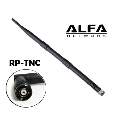 Alfa 9dBi WiFi Booster RP-TNC High-Gain Screw-On OMNI-Directional Swivel Antenna for Cisco - Airsinglet 350 Series Wireless Bridge, Airsinglet 1200 Series Access Point with Removable Antenna, AIR-AP352E2R-x-K9, AIR-BR1310G-x-K9-R, and AIR-PCI35x