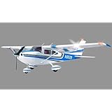 Super Scale 6 CH BlitzRCWorks 2.4GHz Blue Cessna 182T 3D Aerobatic Radio Remote Control Electric RC Airplane RTF w/ EPO Durability + With Flaps + Super Performance