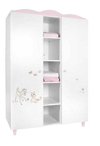 Julius Z&ouml;llner 6340900905 - Schrank 2-t&uuml;rig mit offenem Regal Disney Bambi wei&szlig;